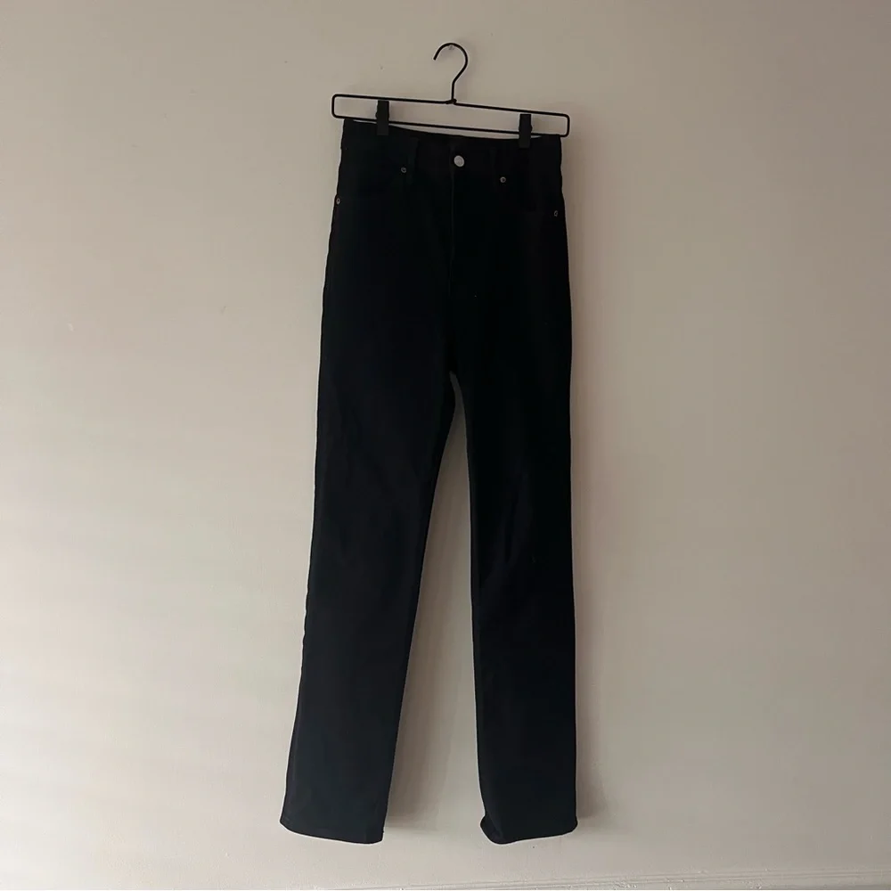 Express High Waisted Black 90s Slim Jeans in pitch black // size Small Regular - Picture 5 of 8